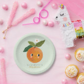 Little Cutie Oranje Baby shower Papieren Bordje (Feest)