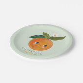 Little Cutie Oranje Baby shower Papieren Bordje (Gekanteld)