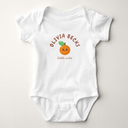 Little Cutie Oranje Baby shower Romper (Voorkant)