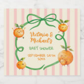 Little Cutie Oranje Baby shower Sparkling Wijnetiket (Enkel label)