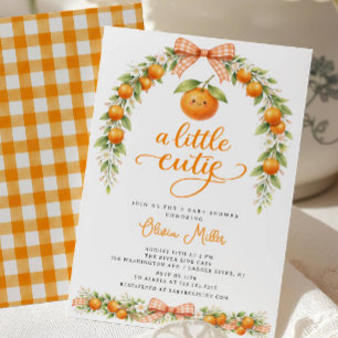 Little Cutie Oranje Baby Shower Uitnodiging