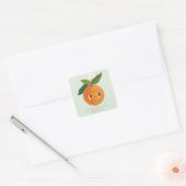 Little Cutie Oranje Baby shower Vierkante Sticker (Envelop)