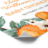 Little Cutie Oranje baby shower Welkomstteken Poster (Hoek)