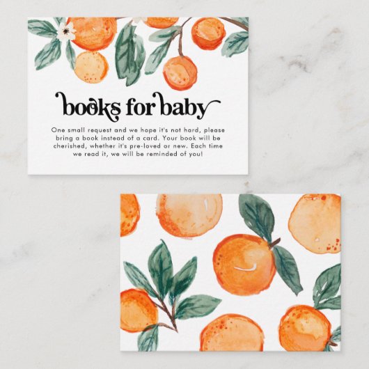 Little Cutie Oranje Boeken voor Baby Kaart (Voorkant / Achterkant)