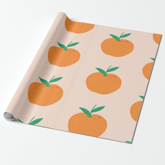 Little Cutie Oranje Cadeaupapier (Uitgerold)