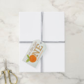 Little Cutie Oranje Citrus 1st Birthday Favor Cadeaulabel (Met Touw)