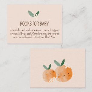 Little Cutie Oranje Citrus Baby shower Boeken Informatiekaartje