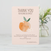 Little Cutie Oranje Citrus Botanische Baby shower Bedankkaart (Staand voorkant)