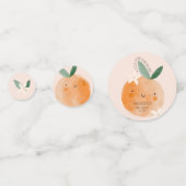 Little Cutie Oranje Citrus Botanische Baby shower Confetti (Voorkanten)