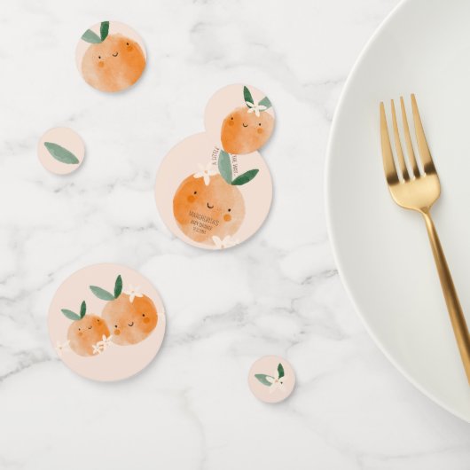 Little Cutie Oranje Citrus Botanische Baby shower Confetti (Groep)