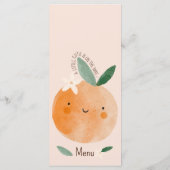 Little Cutie Oranje Citrus Botanische Baby shower Menu (Achterkant)