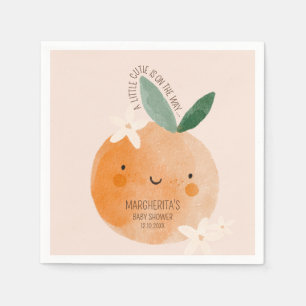 Little Cutie Oranje Citrus Botanische Baby shower Servet