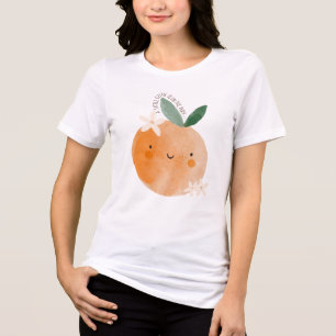 Little Cutie Oranje Citrus Botanische Baby shower Tri-Blend Shirt