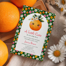 Little Cutie Oranje Citrus & Daisies Baby shower