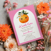 Little Cutie Oranje Citrus Pastel Roze Baby shower Kaart