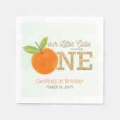 Little Cutie Oranje Clementine 1st Birthday Servet (Voorkant)