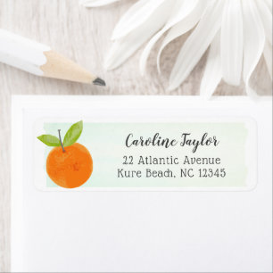 Little Cutie Oranje Clementine Baby shower Address Etiket