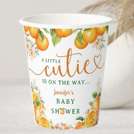 Little Cutie Oranje Cutrus Baby shower Papieren Bekers
