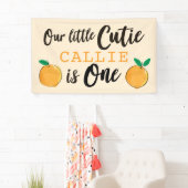 Little Cutie Oranje First Birthday Banner (Insitu)