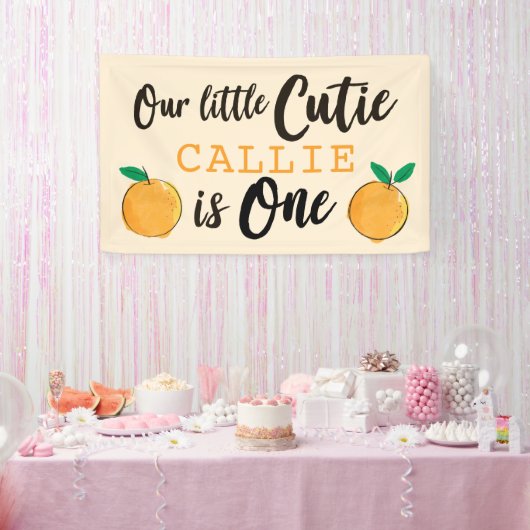 Little Cutie Oranje First Birthday Banner (Feest)