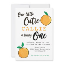 Little Cutie Oranje First Birthday Invitation