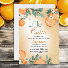 Little Cutie Oranje Green Boy Girl Baby shower Kaart