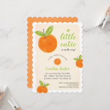 Little Cutie Oranje Green Waterverf Baby shower