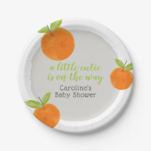 Little Cutie Oranje Green Waterverf Baby shower