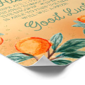 Little Cutie Oranje Pacifier Hunt Baby shower Game Poster (Hoek)