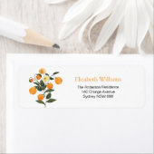 Little Cutie oranje return address label (Insitu)