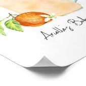 Little Cutie Oranje Smoothie Baby shower Welkom Poster (Hoek)