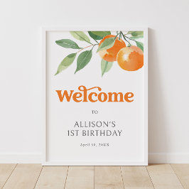 Little Cutie Oranje verjaardagsfeest welkomstbord Poster