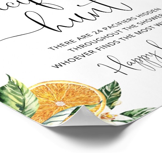 Little cutie Pacifier jaag baby shower game Poster (Hoek)