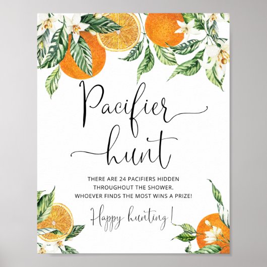 Little cutie Pacifier jaag baby shower game Poster (Voorkant)