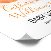 Little Cutie Peach Baby shower Welkomstbord Poster (Hoek)