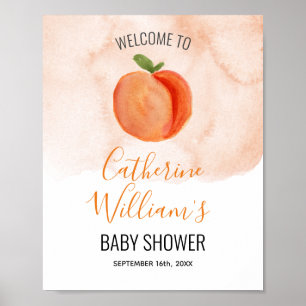Little Cutie Peach Baby shower Welkomstbord Poster