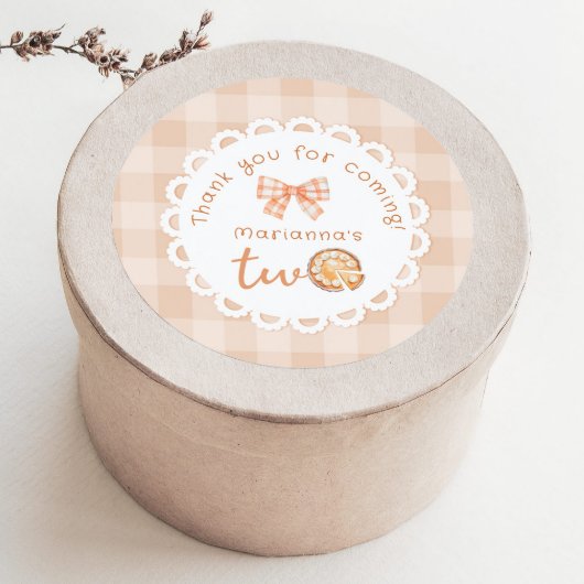 Little cutie Pie 1e verjaardag Dank je wel Ronde Sticker