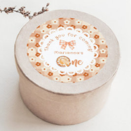 Little cutie Pie 1e verjaardag Dank je wel Ronde Sticker