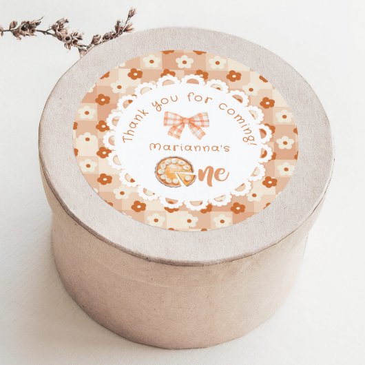 Little cutie Pie 1e verjaardag Dank je wel Ronde Sticker