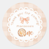 Little cutie Pie 1e verjaardag Dank je wel Ronde Sticker (Voorkant)