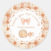 Little cutie Pie 1e verjaardag Dank je wel Ronde Sticker (Voorkant)