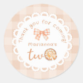 Little cutie Pie 1e verjaardag Dank je wel Ronde Sticker (Voorkant)