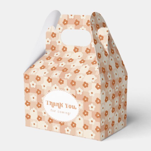 Little cutie Pie 1e verjaardag gingham Dank je wel Bedankdoosjes (Achterkant)