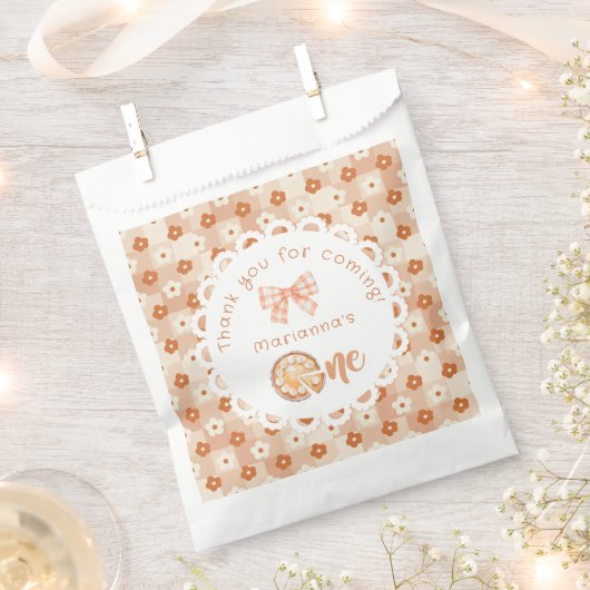 Little cutie Pie 1e verjaardag gingham Dank je wel Bedankzakje (Geknipt)