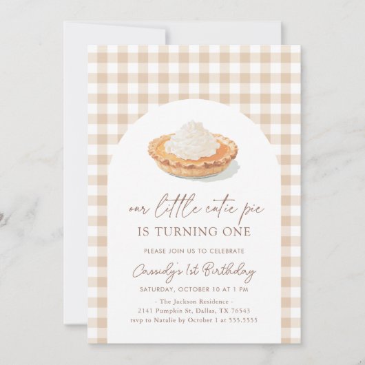 Little Cutie Pie 1e verjaardag Kaart (Voorkant)