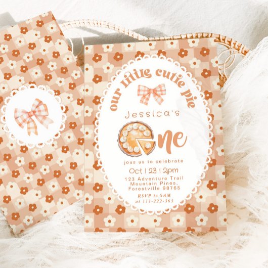 Little Cutie Pie 1st Birthday floral Kaart