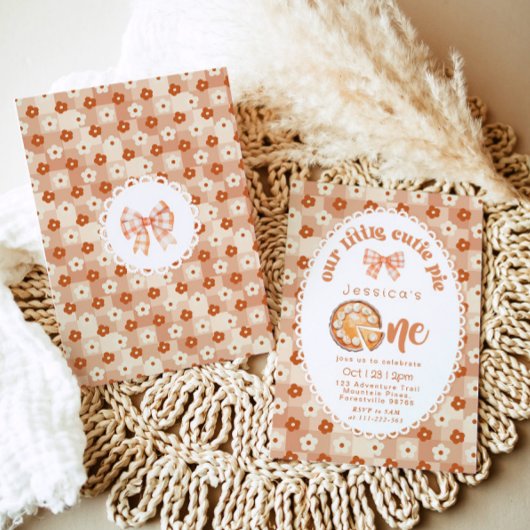 Little Cutie Pie 1st Birthday floral Kaart