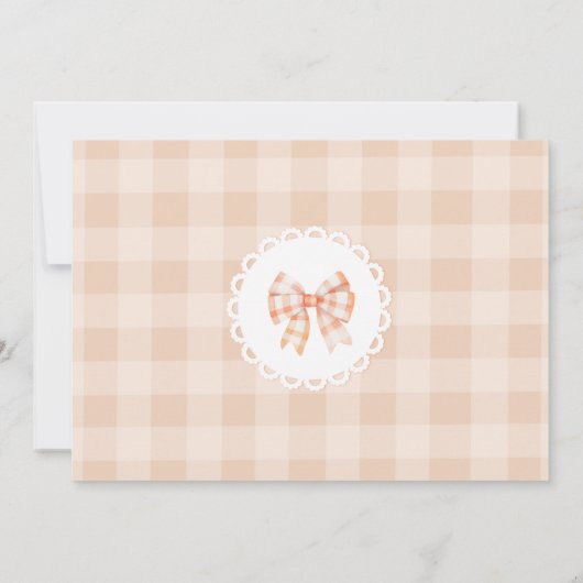 Little Cutie Pie 1st Birthday gingham foto Kaart (Achterkant)