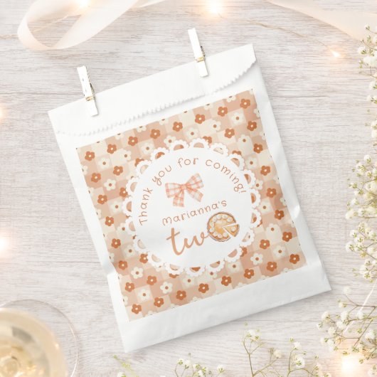 Little cutie Pie 2e verjaardag gingham Dank je wel Bedankzakje (Geknipt)