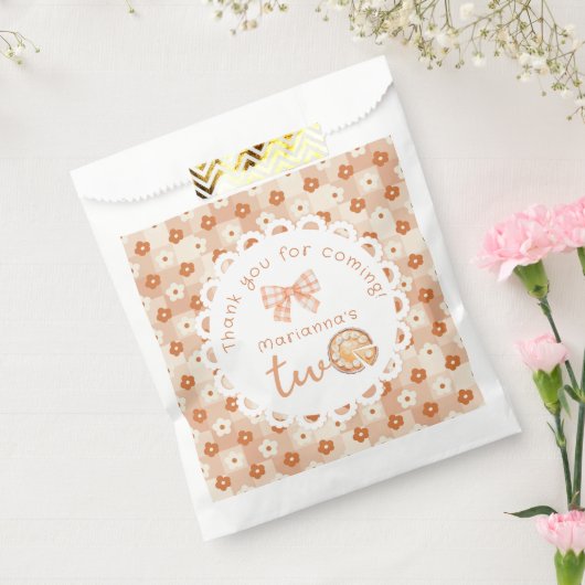 Little cutie Pie 2e verjaardag gingham Dank je wel Bedankzakje (Gezegeld)